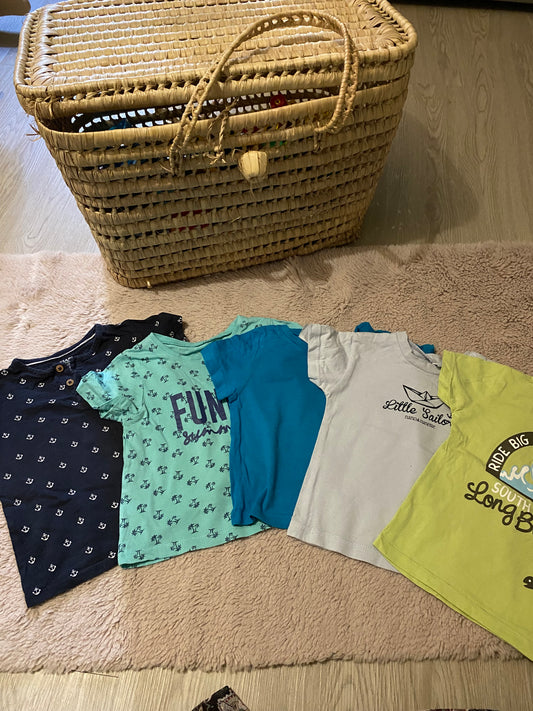 Lot 5 t-shirts bébé 2 ans – Kiabi & Gémo – manches courtes – Très bon état