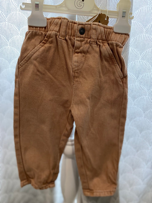 Pantalon paper bag marron – 9 mois – Kiabi
