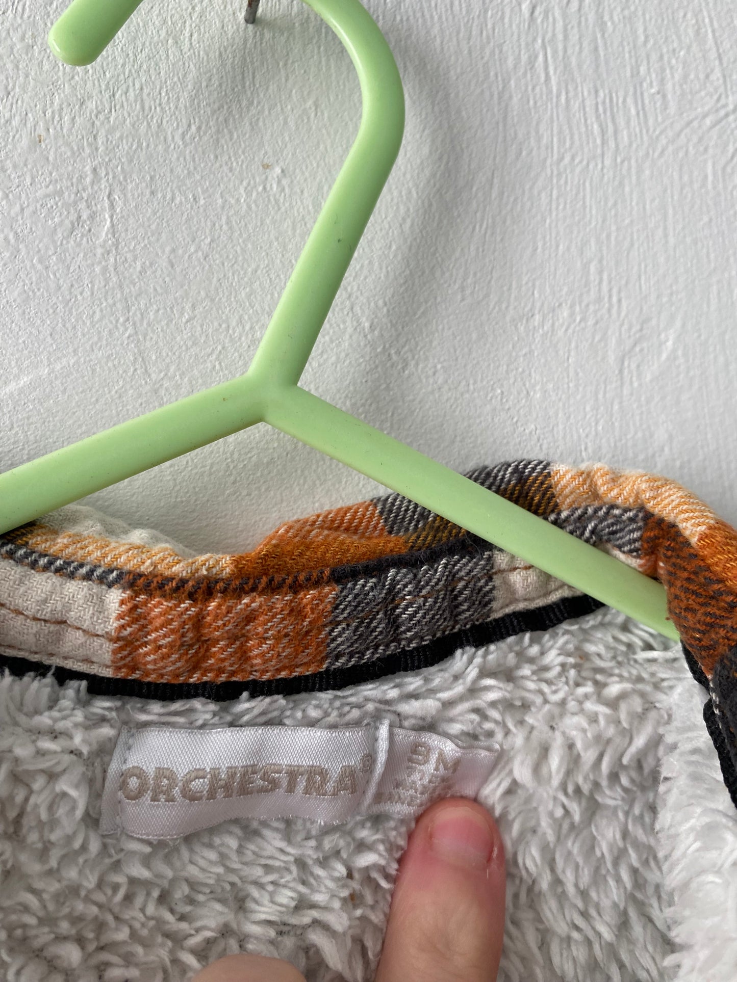 Chemise bébé double pilou marron et orange – 9 mois – Orchestra