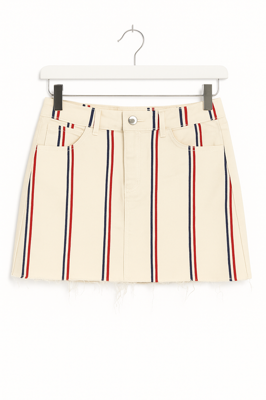 Mini jupe rayée BERSHKA - Taille M