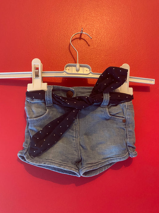 Short en jean avec ceinture à pois – Kiabi – 6 mois