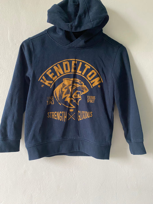 Sweat à capuche bleu marine Kiabi "Kendelton" – Taille 8 ans