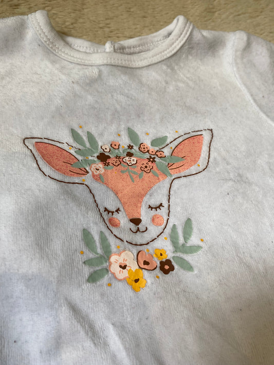 Pyjama blanc avec biche 1 M