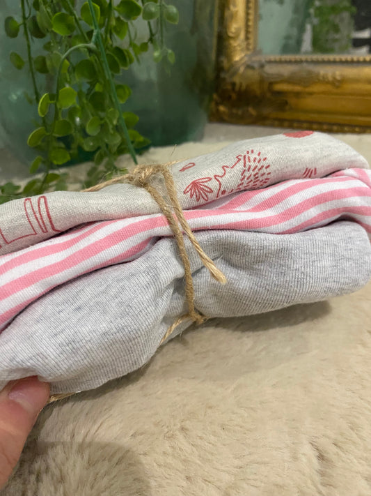 Lot de 3 bodies manches longues bébé – 3 mois – In Extenso