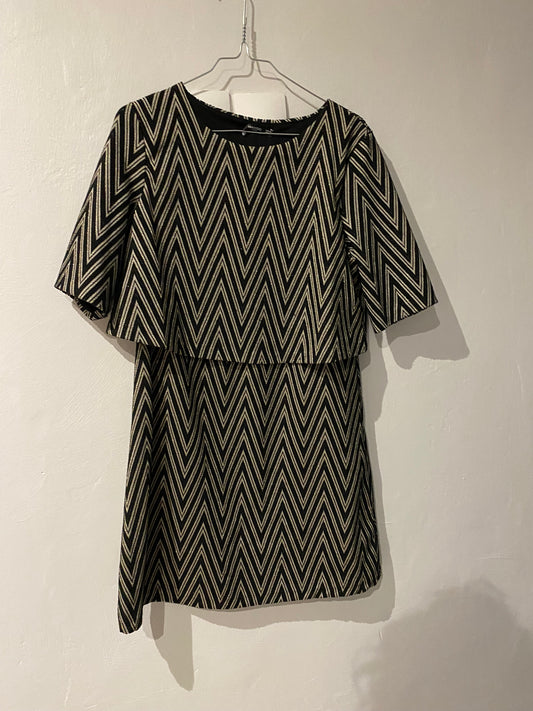 robe 2-en-1 noir & doré pailleté – mango – taille 1