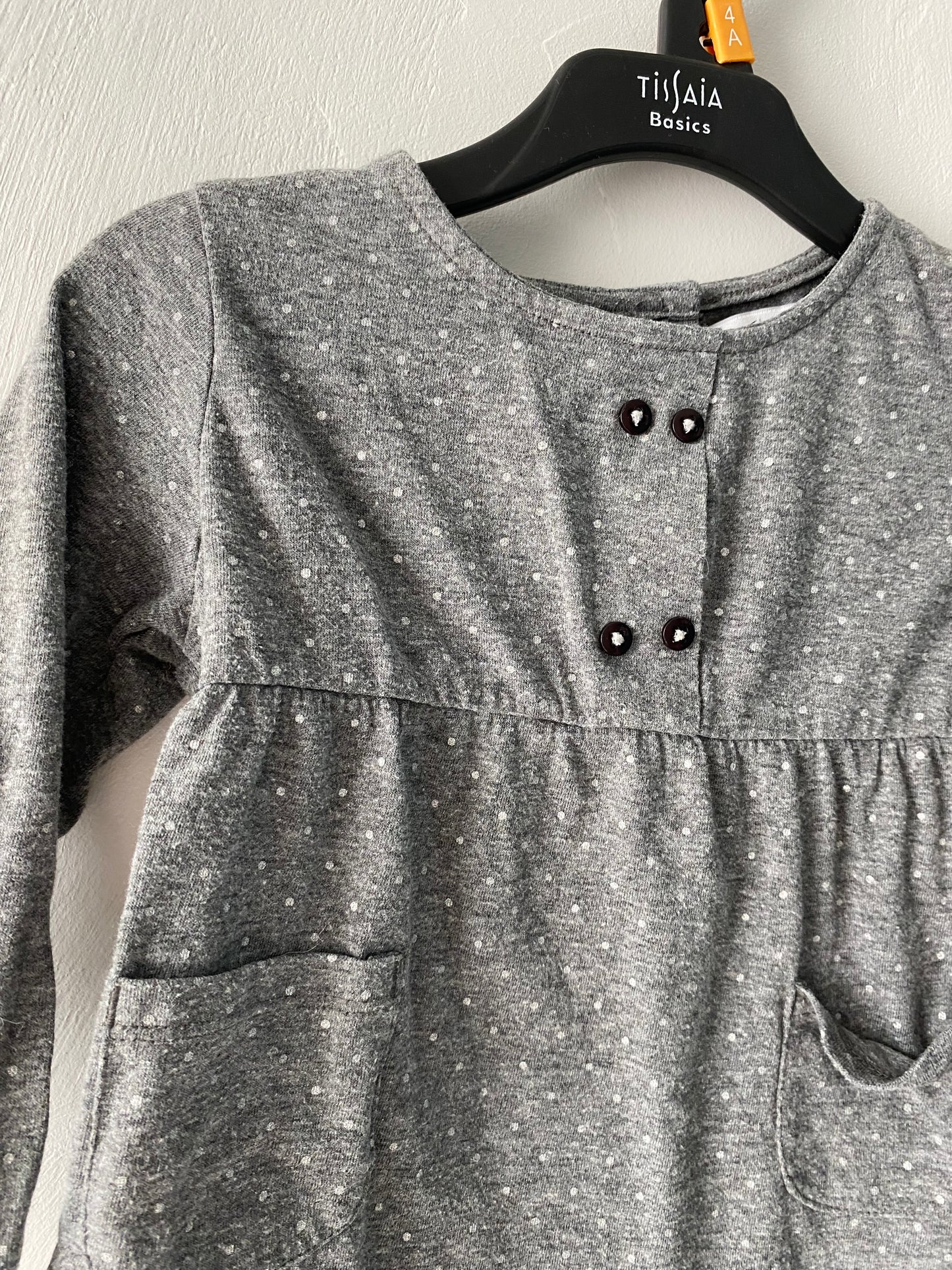 Haut gris à pois blancs manches longues – 24 mois – La Redoute