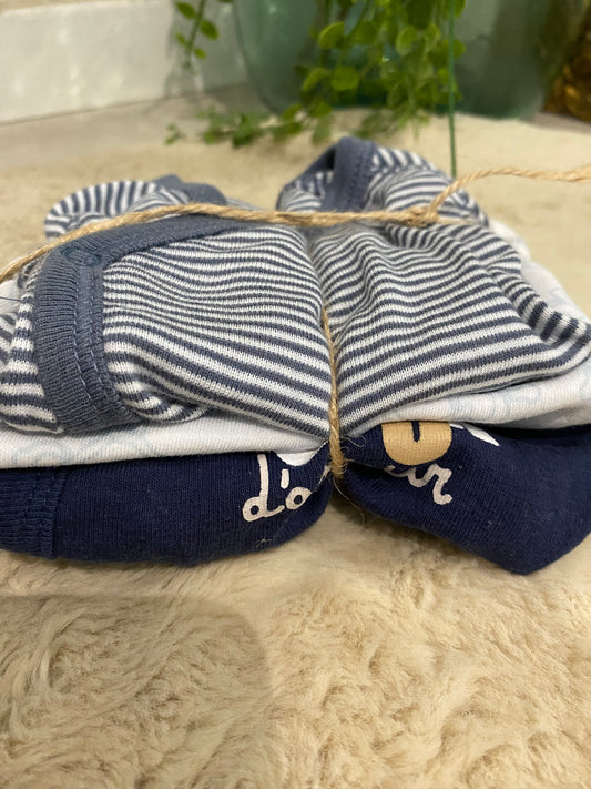 Lot de 3 bodies manches longues bébé – 1 mois – Kiabi