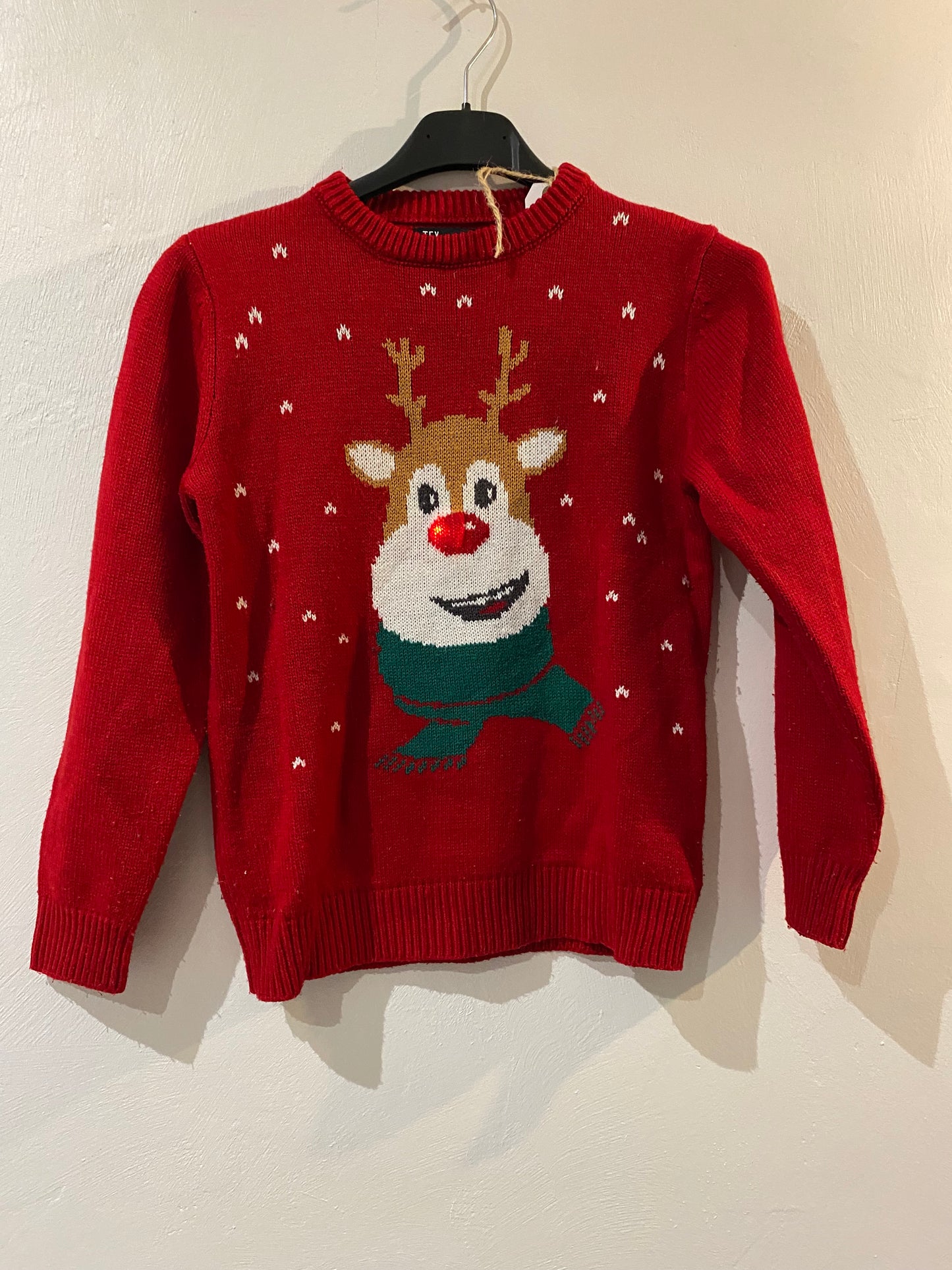pull noël rennes lumineux – 7/8 ans – tex