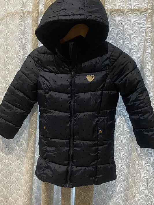 ❄️ Doudoune longue marine à capuche – Vertbaudet – 7 ans