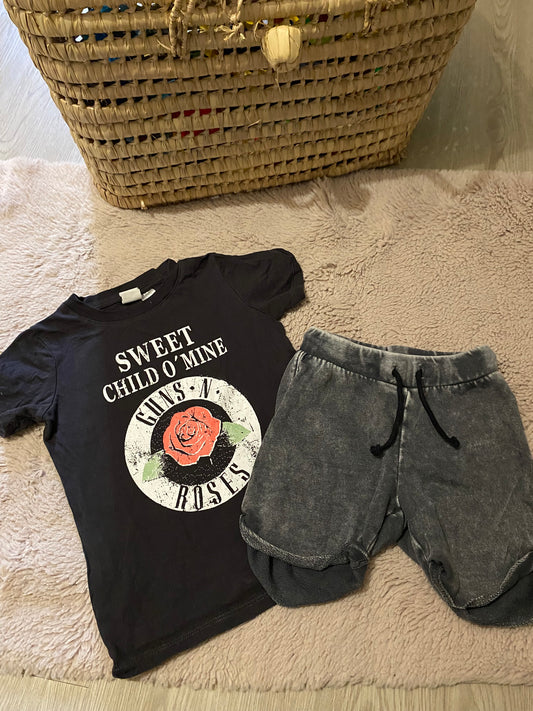 🤘 Ensemble bébé 24 mois – H&M – t-shirt + short – Guns N’ Roses – Très bon état