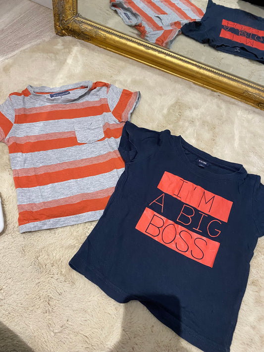 👕 Lot 2 t-shirts manches courtes – In Extenso & Kiabi – 3 ans