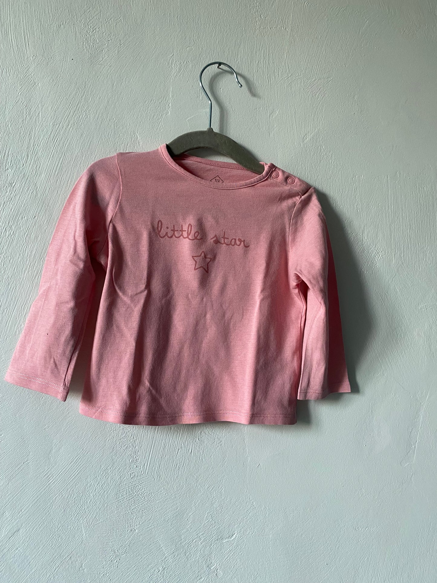 T-shirt manches longues rose "Little Star" Tex Baby - 12 mois