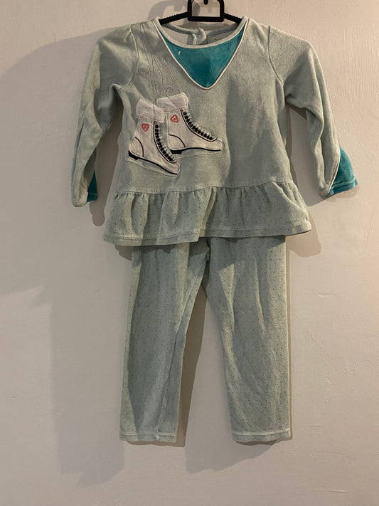 Pyjama 2 pièces enfant bleu ciel & blanc – 4 ans – Du Pareil au Même