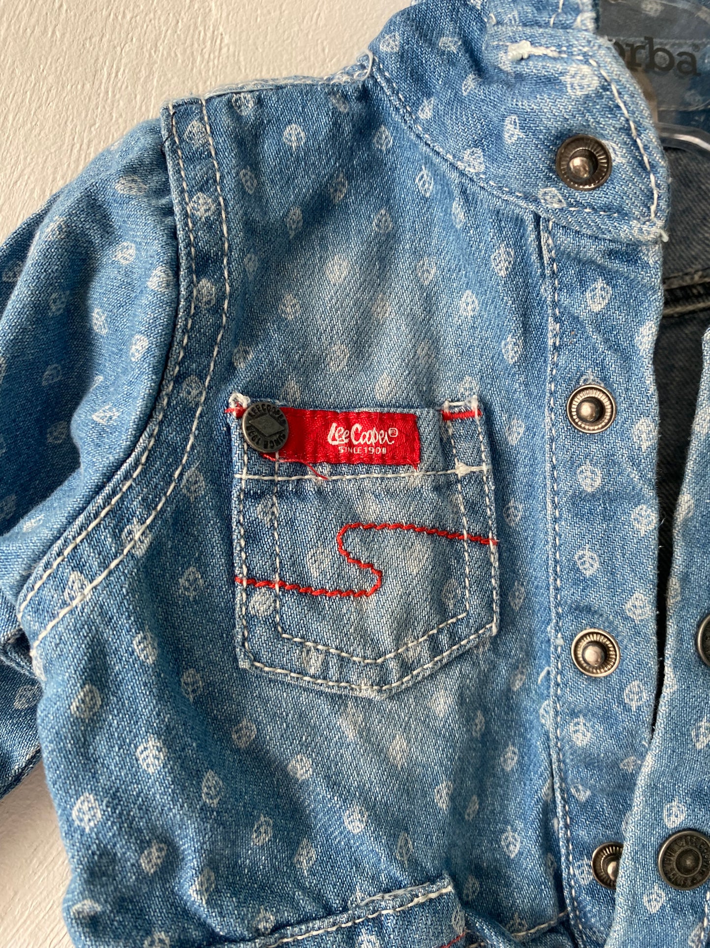 Robe chemise bébé en jean – Manches longues – 3 mois – Lee Cooper