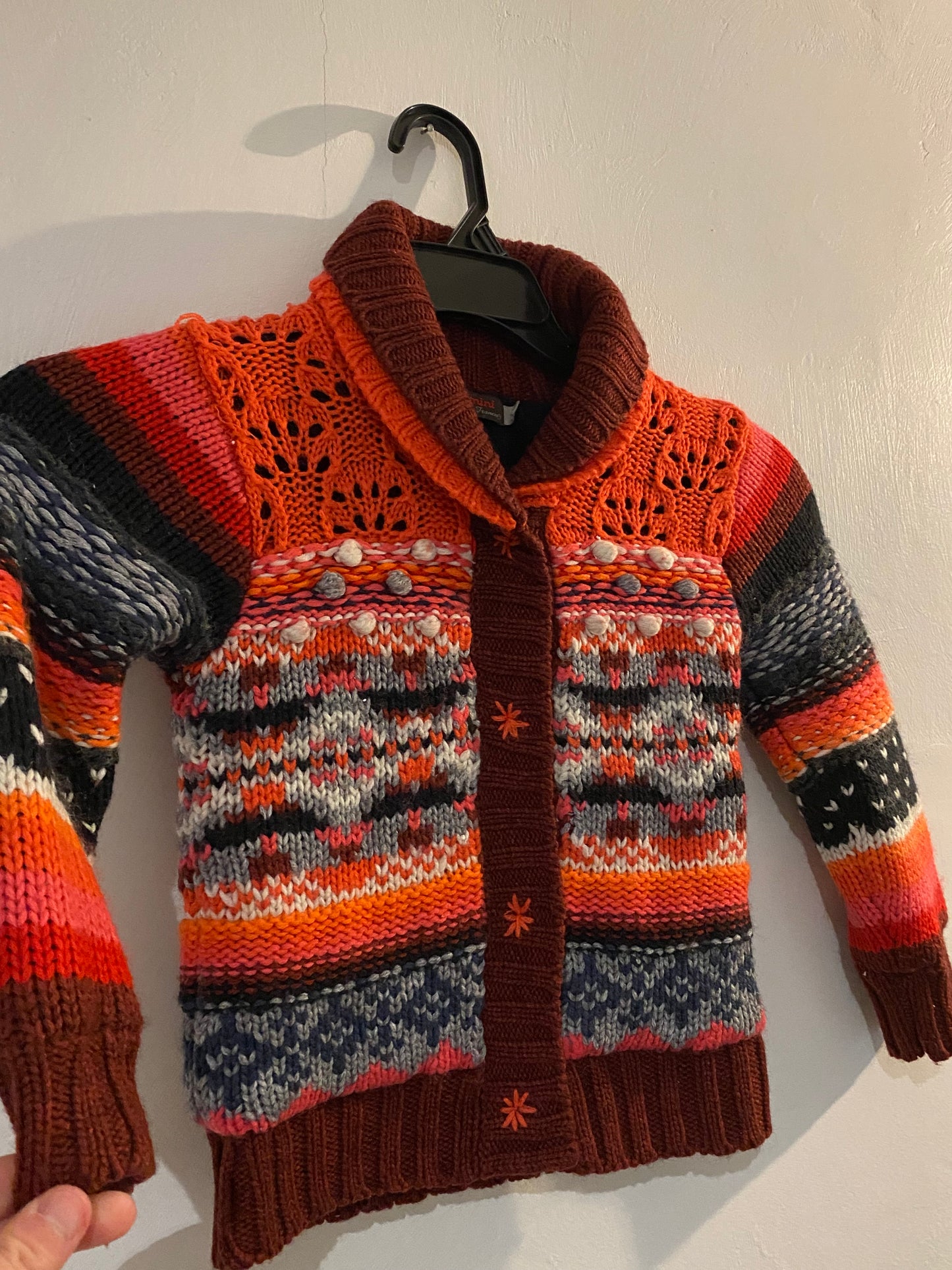 Gilet effet laine enfant rouge/beige/noir – 6 ans – Catimini