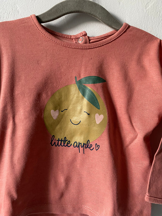 T-shirt manches longues Vertbaudet "Little Apple" - 12 mois (74 cm)