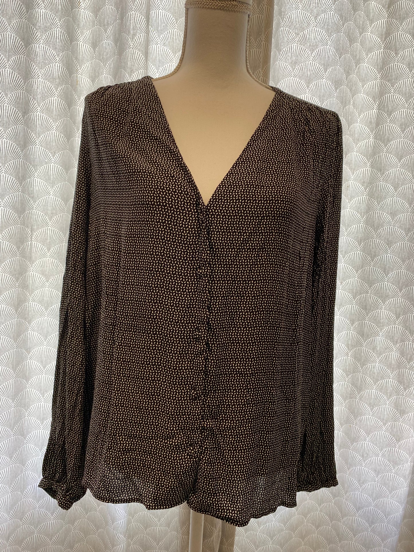 Chemise noire à pois blancs – La Redoute – taille 46