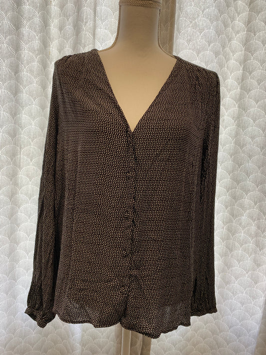 Chemise noire à pois blancs – La Redoute – taille 46