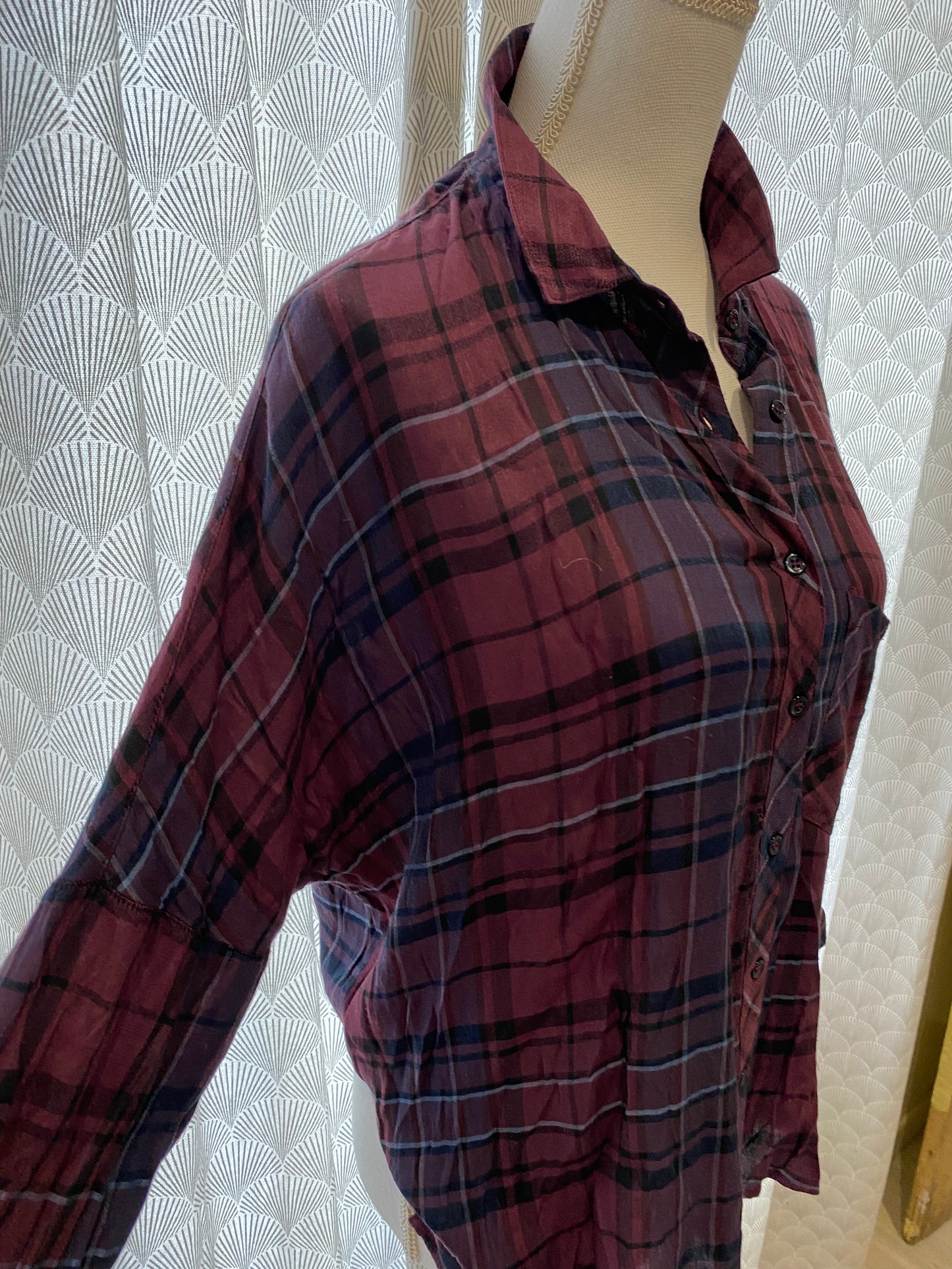 Chemise à carreaux prune – Promod – M