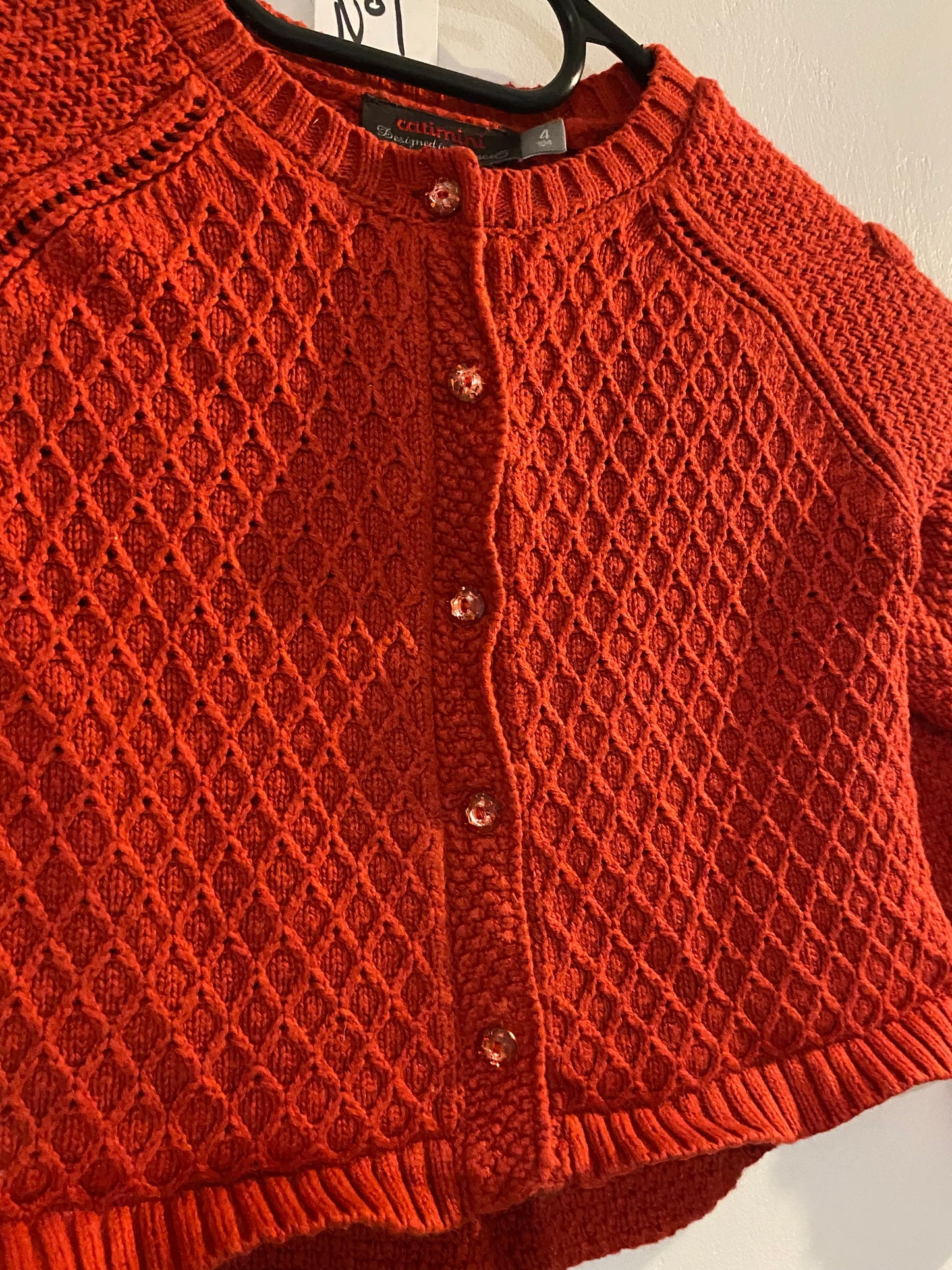 Gilet enfant rouge effet laine légèrement brillant – 4 ans – Catimini