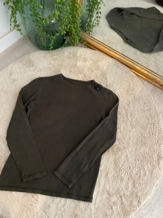 T-shirt kaki manches longues – 10/12 ans