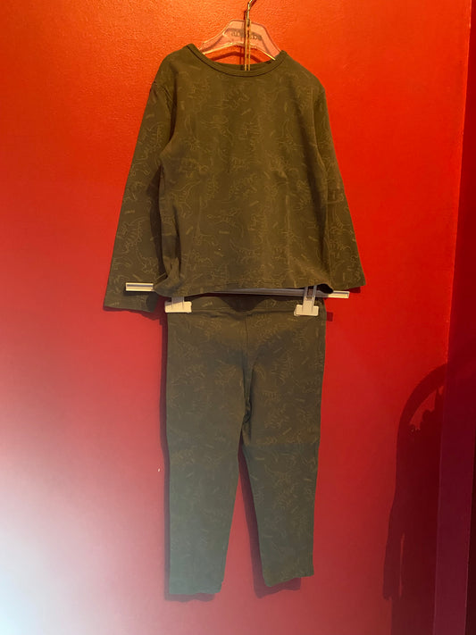 Pyjama 2 pièces dinosaures – Kaki – Kiabi – 36 mois