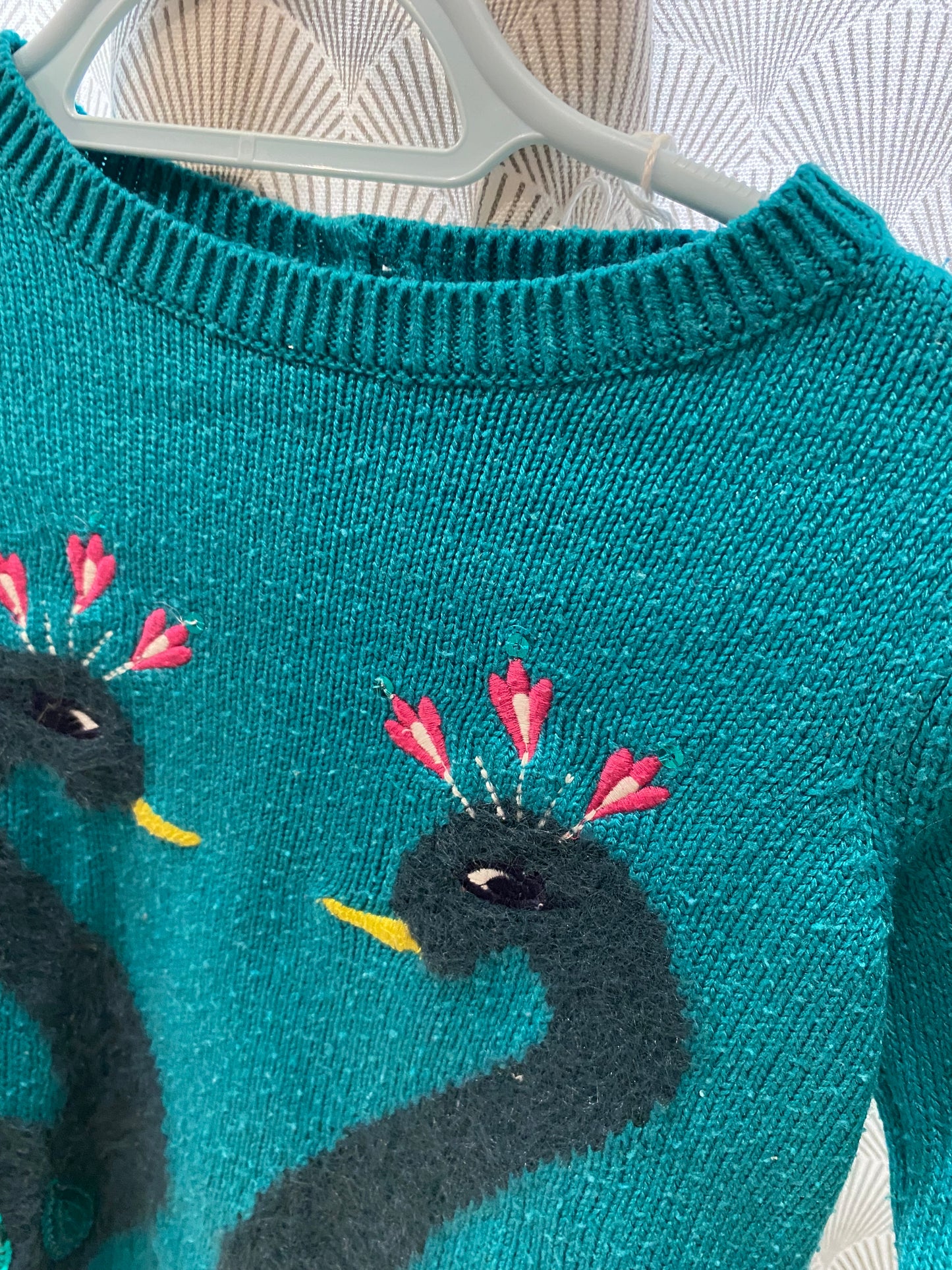 Pull bleu canard décor cygne – 5 ans – DPAM