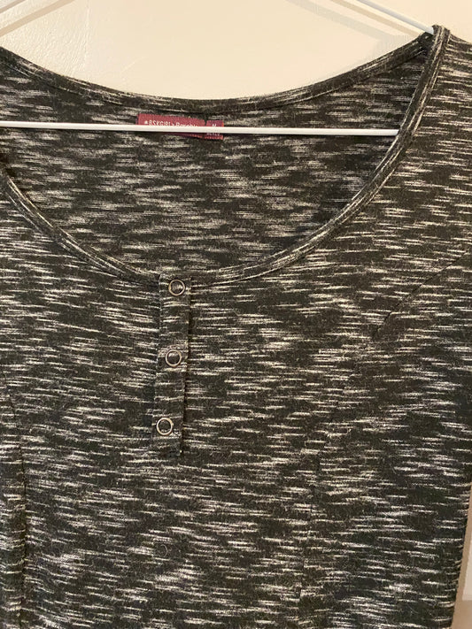 Robe gris chiné foncé évasée – Bershka – 10 ans – Manches 3/4 🌫️👗