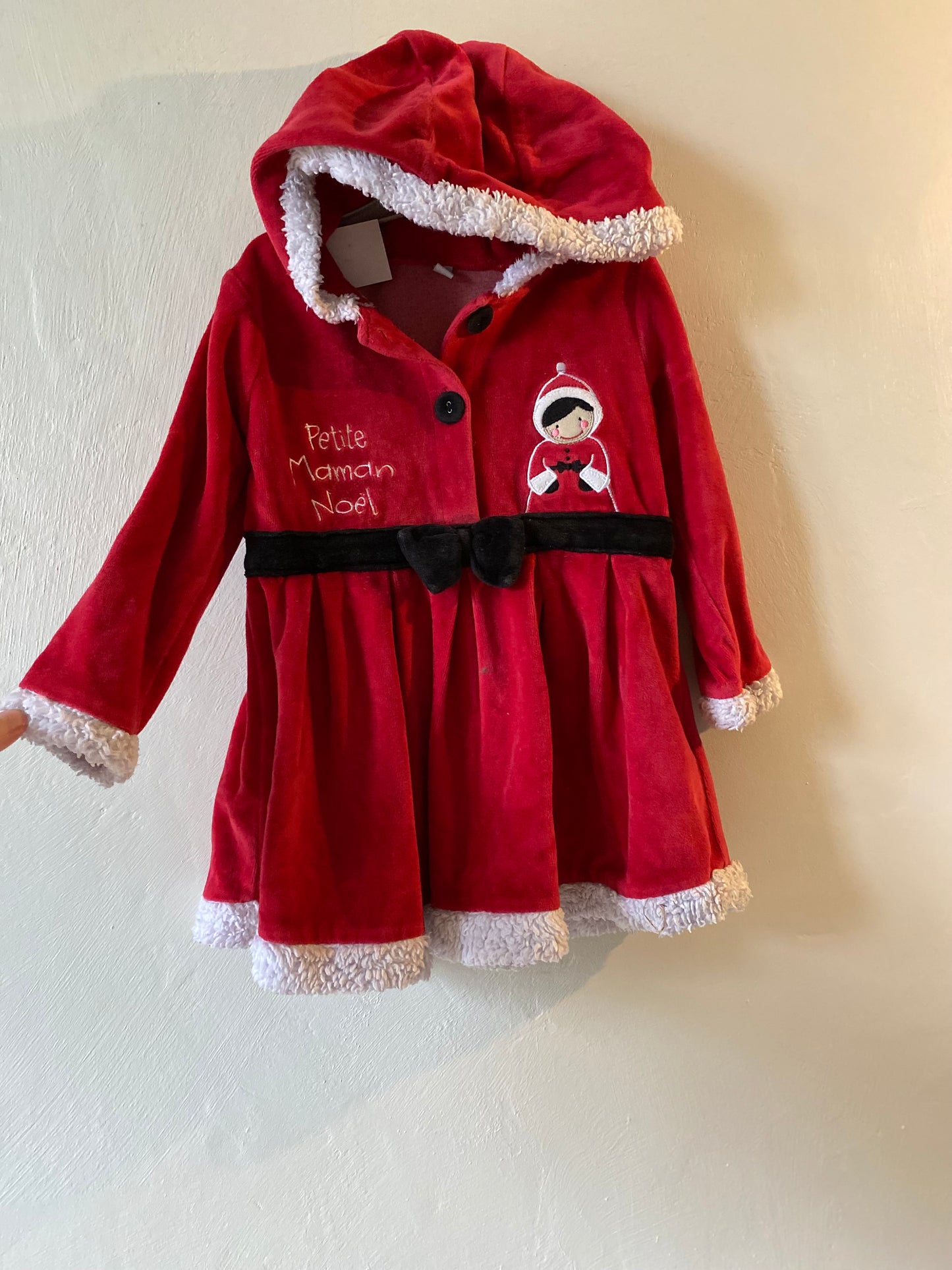 Robe bébé Mère Noël rouge – 23 mois – sans marque