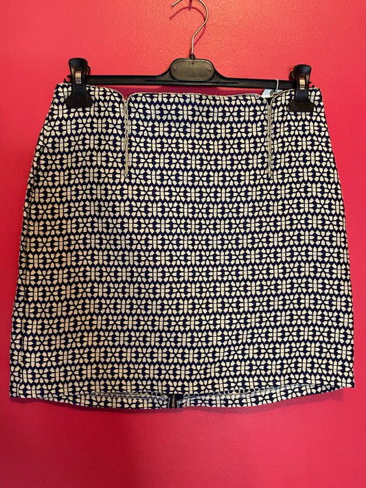 Mini-jupe chic Grain de Malice - Motif géométrique rétro, comme neuve