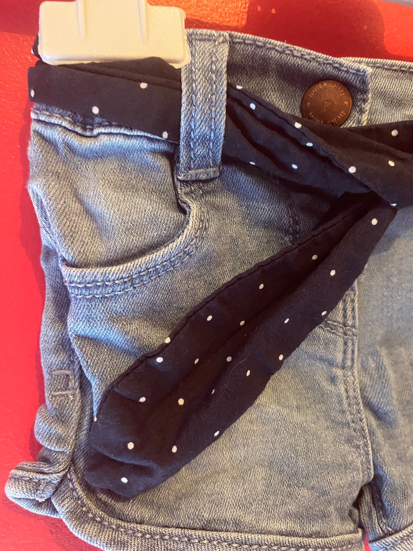 Short en jean avec ceinture à pois – Kiabi – 6 mois