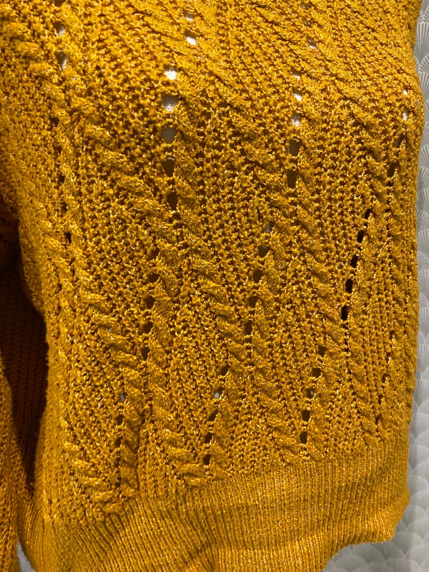 Pull moutarde effet laine col montant – Cache Cache – M