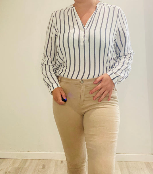 Pantalon slim beige