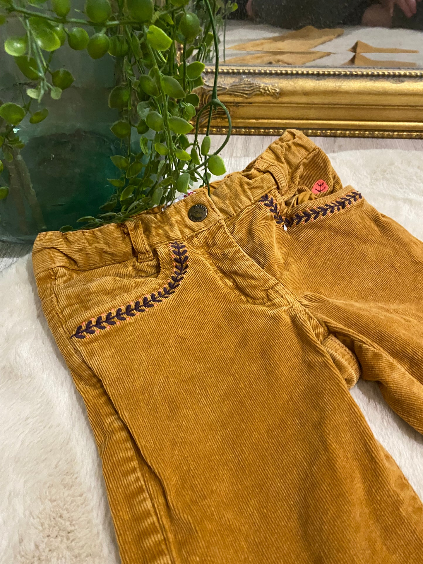 Pantalon velours moutarde – DPAM – 6 ans 🍁✨