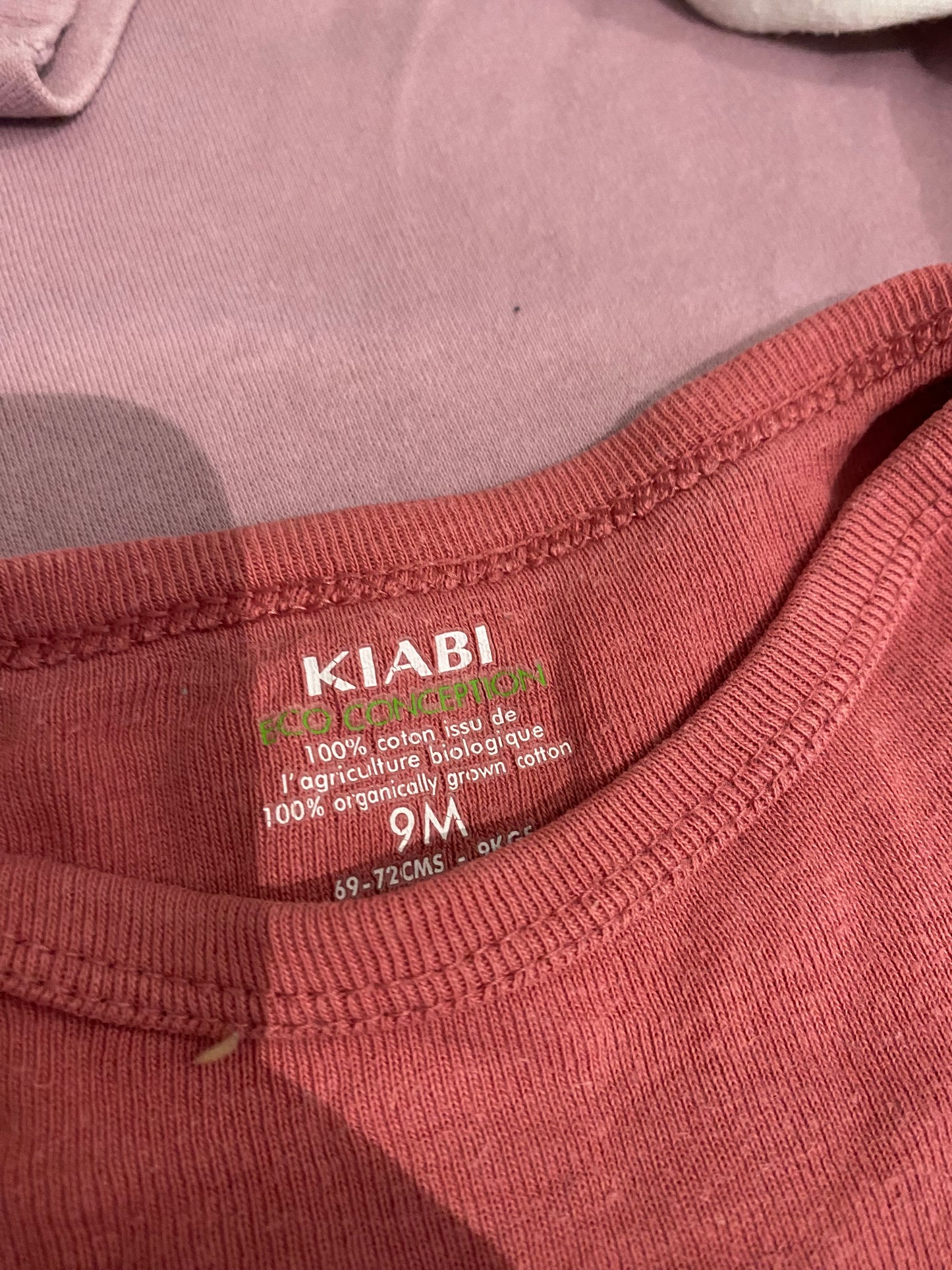 Lot de 3 bodies bébé fuchsia manches longues – 9 mois – Marques variées