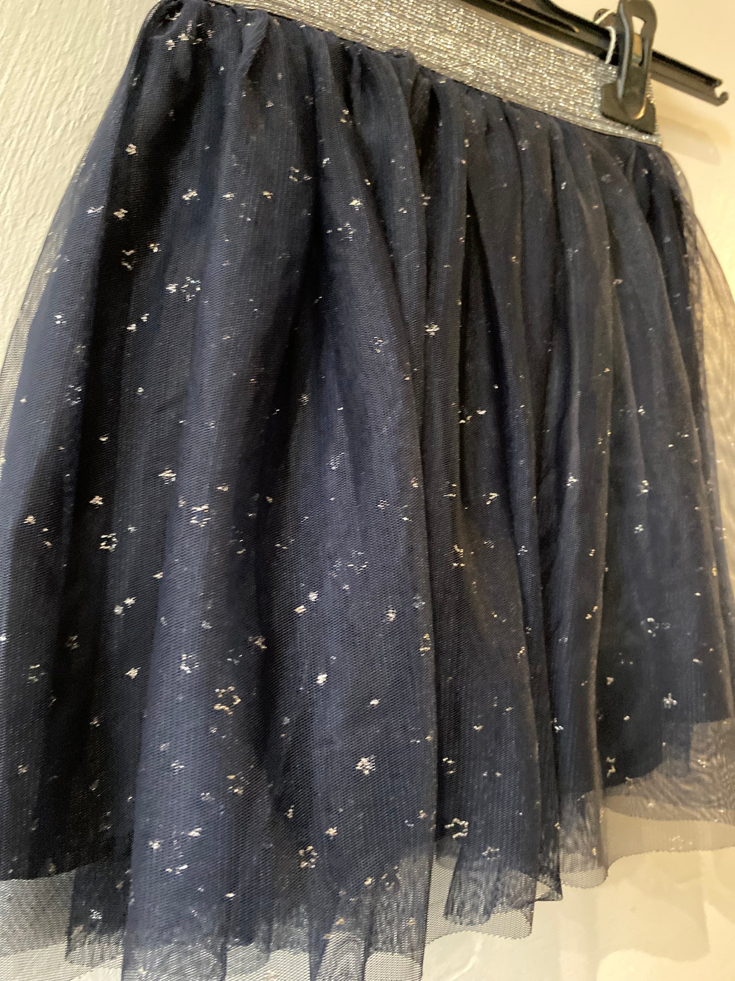 jupe tulle marine – 5 ans – bandeau doré pailleté (sans marque)