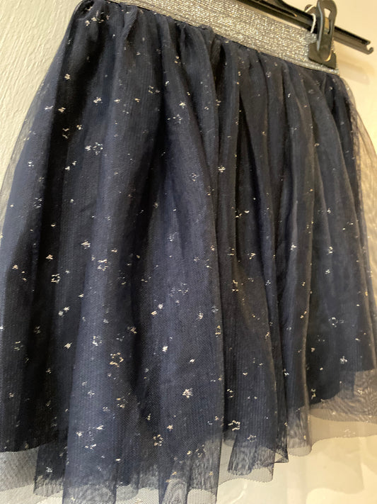 jupe tulle marine – 5 ans – bandeau doré pailleté (sans marque)