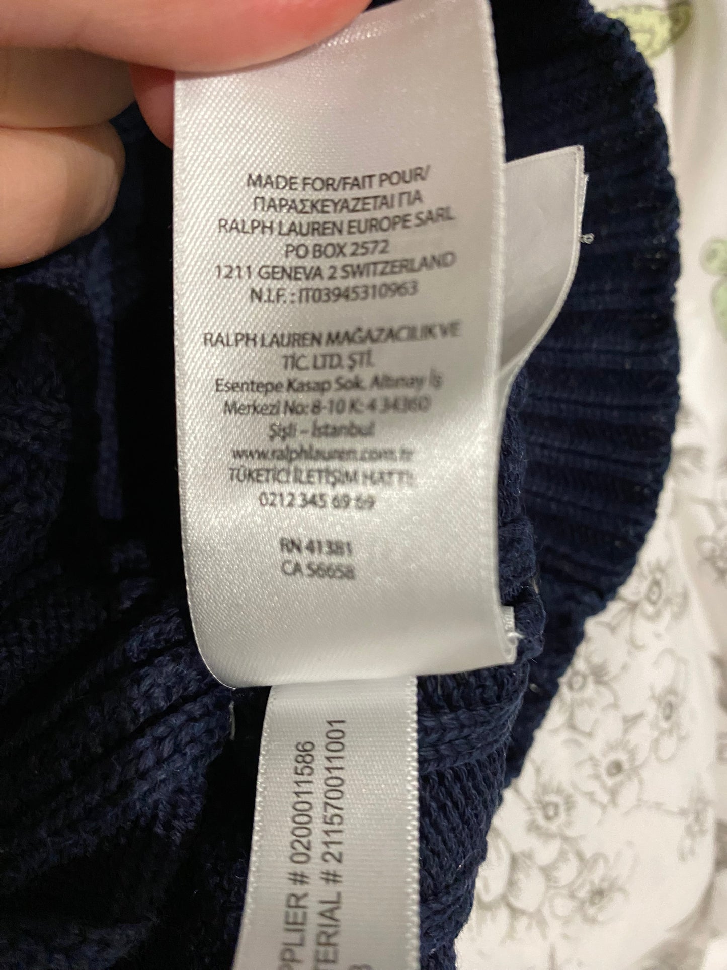 Pull marine torsadé col V – Ralph Lauren – T38