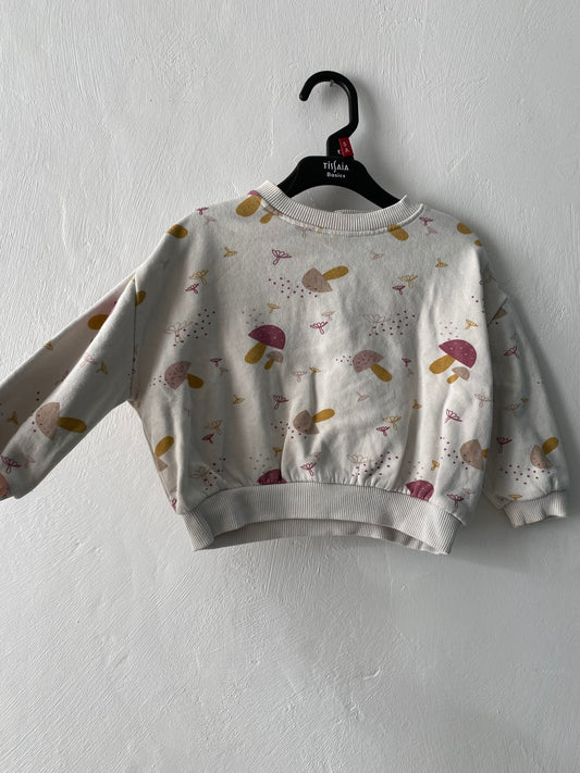 Sweat bébé beige motif automne – Bordeaux & rose – 18 mois – Orchestra