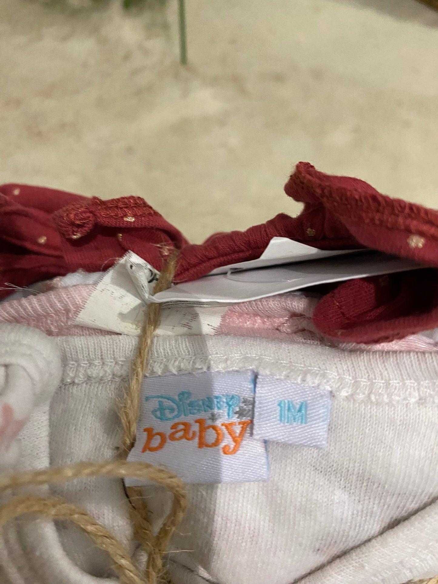 Lot de 4 bodies bébé manches longues – Rose & Bordeaux – 1 mois – Multimarques