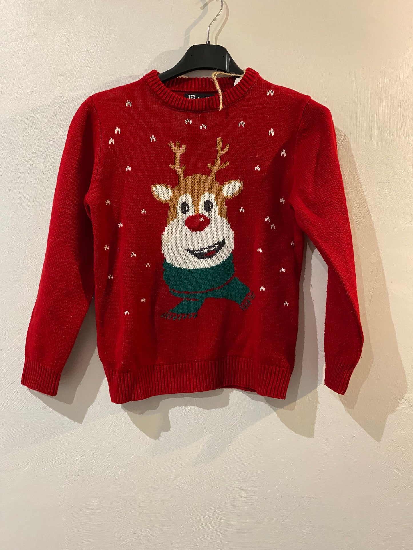 pull noël rennes lumineux – 7/8 ans – tex