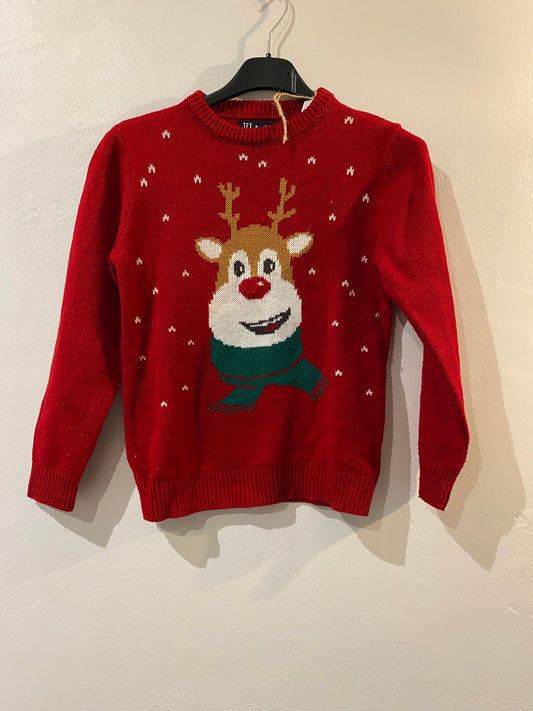 pull noël rennes lumineux – 7/8 ans – tex