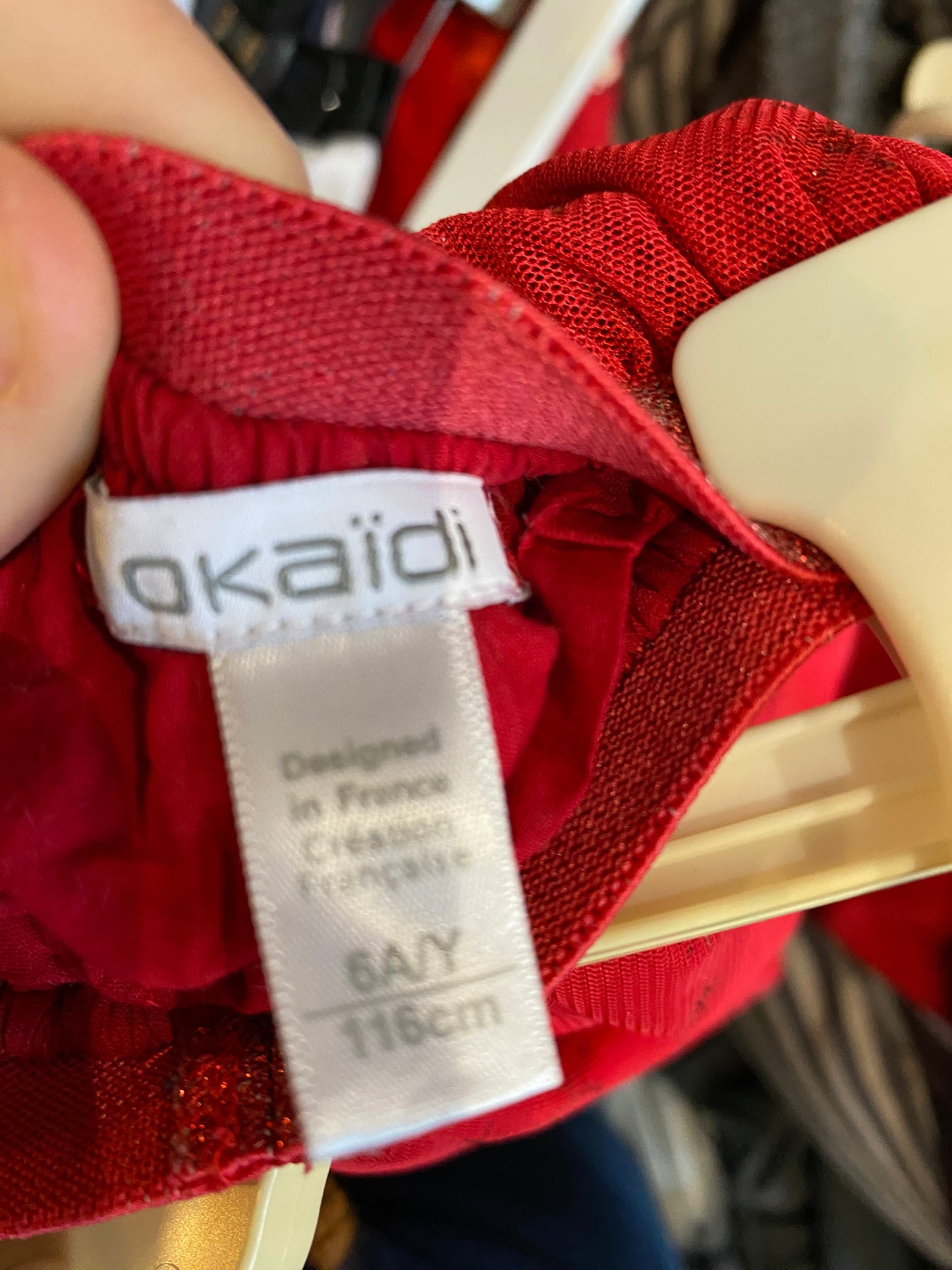 jupe rouge en tulle à paillettes – flocons ❄️ – 6 ans – okaïdi