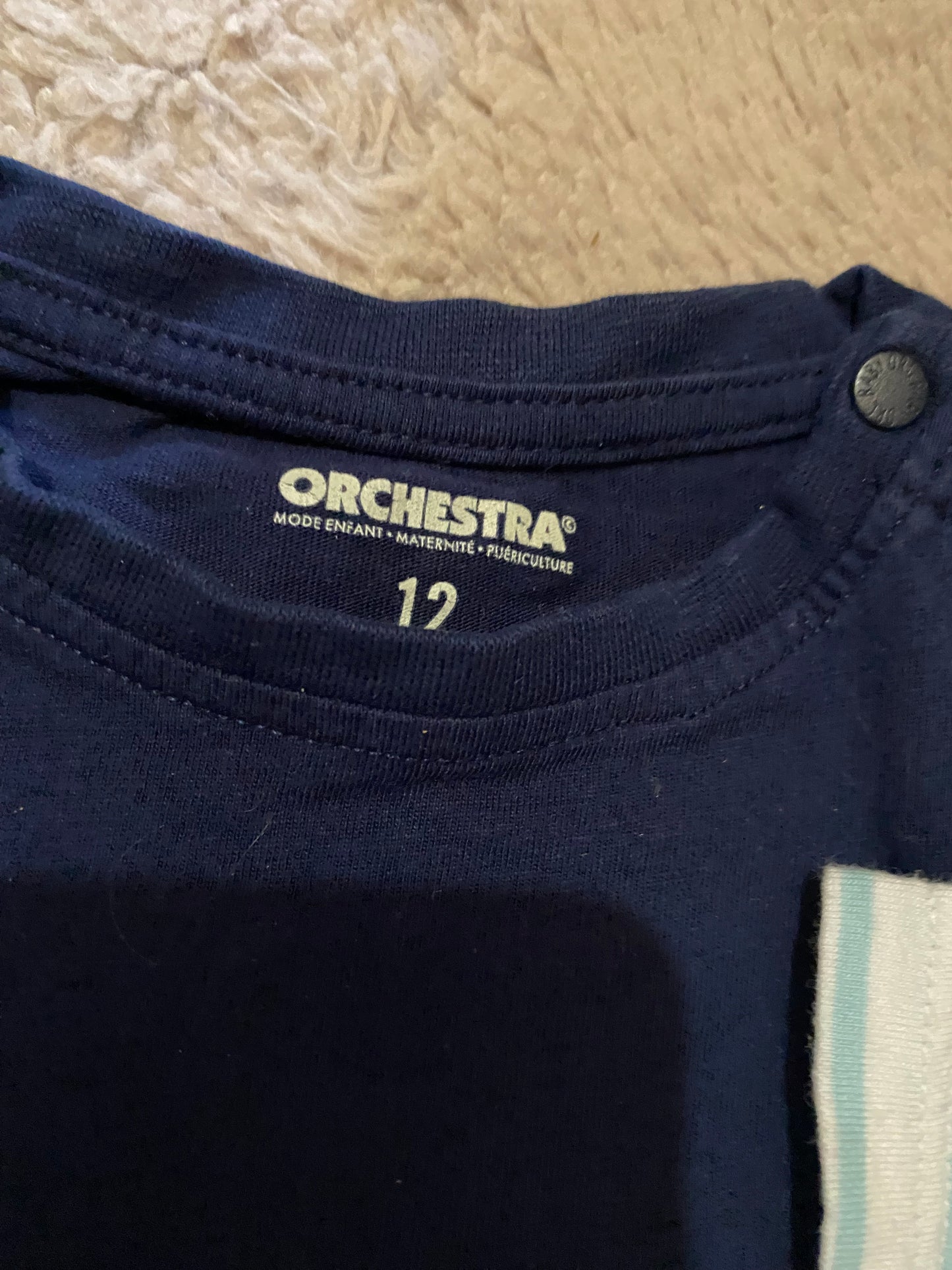 Lot 3 t-shirts basiques – Orchestra – 12 mois – Très bon état