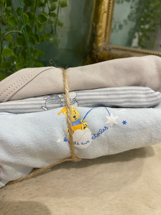 Lot de 3 bodies bébé gris & beige – Motifs & unis – 3 mois – C&A