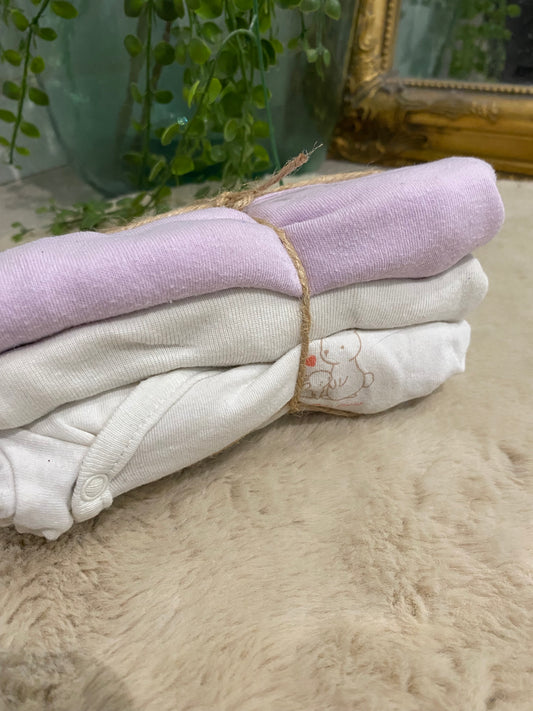 Lot de 3 bodies manches longues bébé – 6 mois – In Extenso