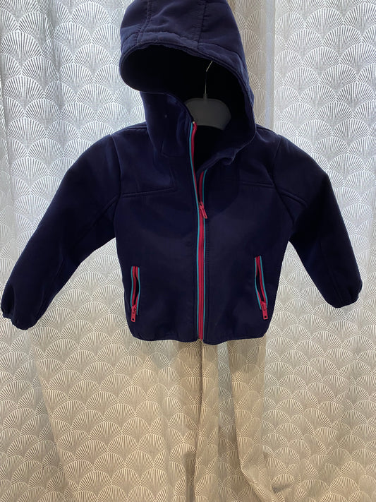 Veste mi-saison marine et rose coupe-vent – Tissaia – 3 ans