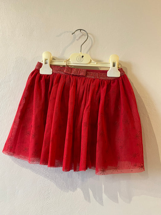 jupe rouge en tulle à paillettes – flocons ❄️ – 6 ans – okaïdi