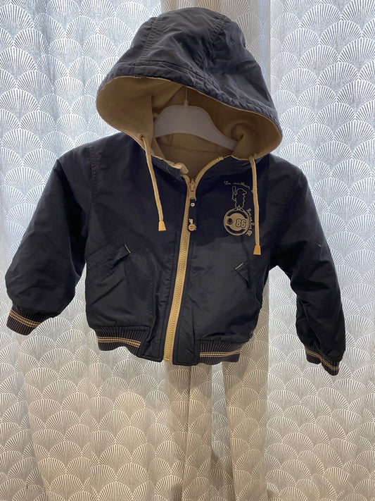 Blouson gris et beige – DPAM – 3 ans