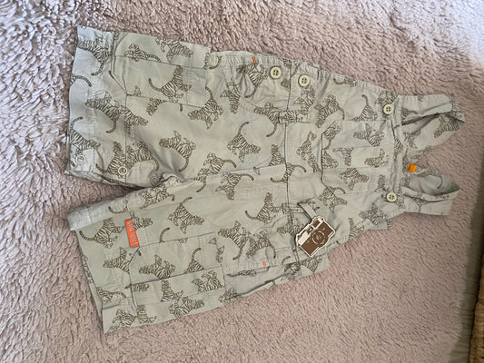 🐯 Salopette beige motif tigre – 3 mois – sans marque